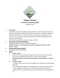 AGM 2014 - Village of Chester