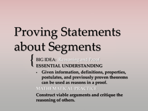 Proving Statements about Segments