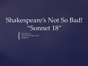Shakespeare*s Not So Bad! Sonnet 18