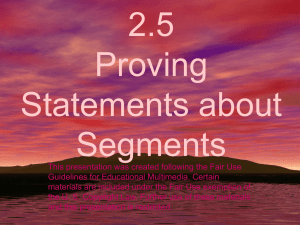 Proving Statements About Segments