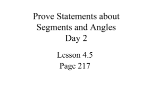Prove Statements about Segments and Angles