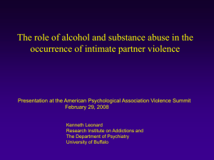 Kenneth Leonard, PhD - The Role of Alcohol and - Reisman