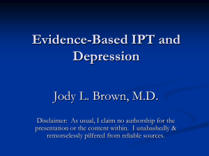 Evidence-Based IPT and Depression