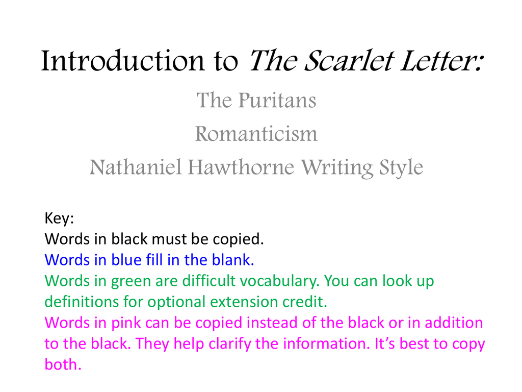 the scarlet letter introduction essay