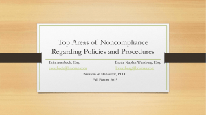 Top Areas of Noncompliance Regarding Policies and Procedures