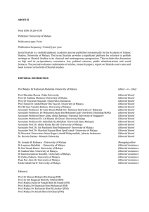 ABOUT JS Print ISSN: 0128-6730 Publisher: University of Malaya