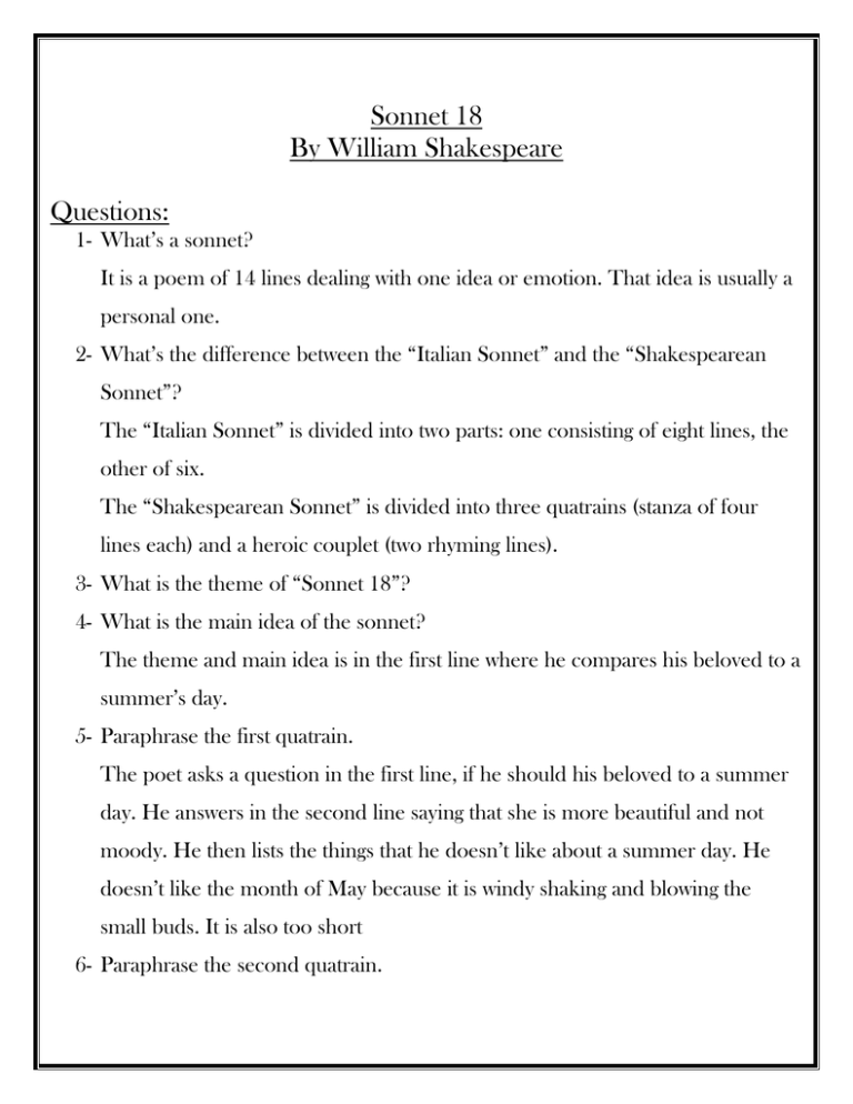 Sonnet 18 Commonlit Answers Quiz Worksheet I Hear America Singing Study Com There Is A 