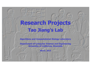 Research Projects Tao Jiang's Lab Algorithms and