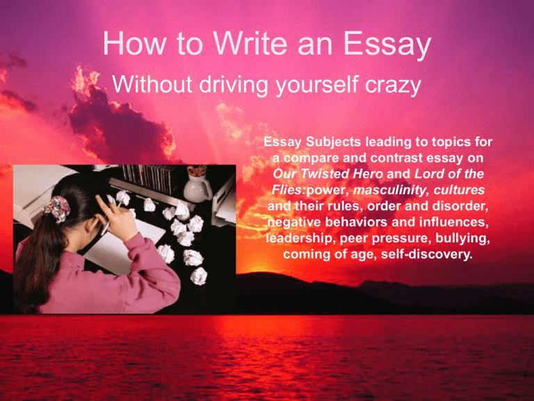 How To Write An Essay 6550