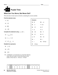 Review Puzzle Packet - Welcome to the Green Team
