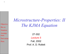 5th lecture on the Kolmogorov-Johnson-Mehl