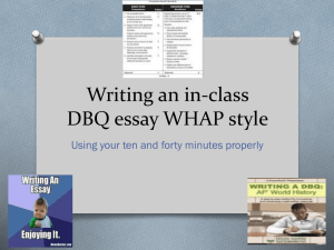 Writing an in-class DBQ essay WHAP style