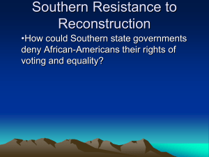 Southern Resistance to Reconstruction