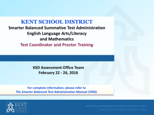 Test Administration Manual (TAM)