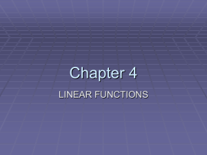Chapter 4 Linear Functions