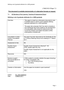 Defining a set of graduate attributes for a UWS graduate