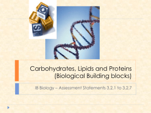 Carbohydrates, Lipids and Proteins