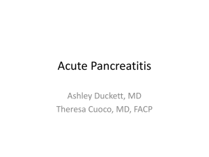Acute Pancreatitis - Clinical Departments