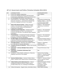 AP U.S. Government and Politics (Tentative Schedule 2014