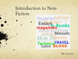 Introduction to Non-Fiction - Bensalem Township School District