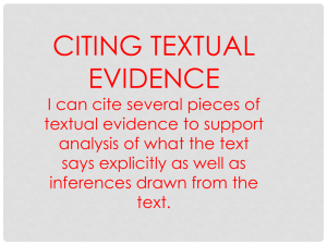 Citing Textual Evidence PPT