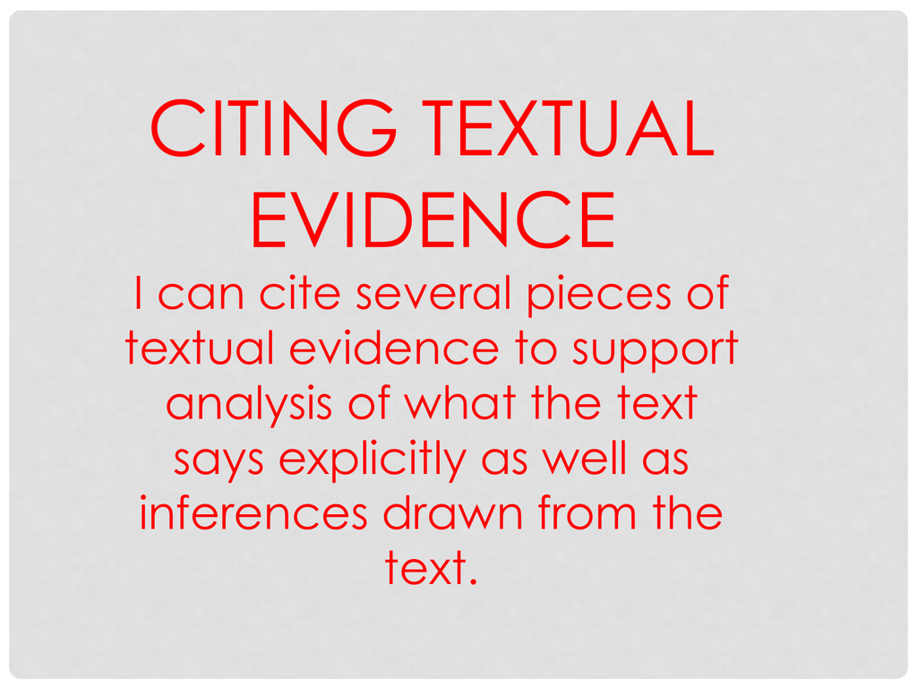 textual evidence definition point of veiw