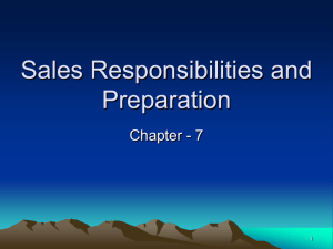 Sales Responsibilities and Preparation