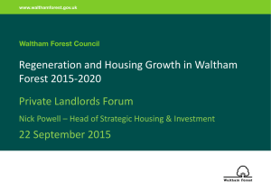 Regeneration and Housing Growth in Waltham Forest 2015