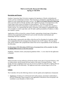 Mid-Level Faculty Research Fellowship Spring or Fall 2016