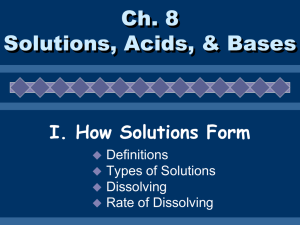 Ch.8 Solutions ,Acids and bases