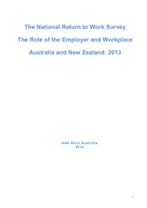 Return to Work Survey: Role of the Employer and Workplace