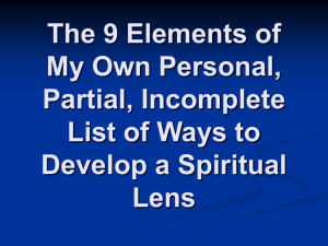 Spiritual lens presentation