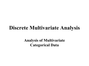 Discrete Multivariate Analysis (Part 1)