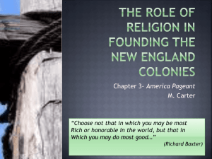 The role of religion in founding new england