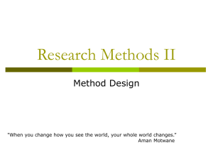 Research Methods 2 Design