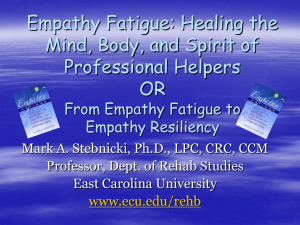 Empathy Fatigue - East Carolina University