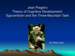 Jean Piaget's Theory of Cognitive Development: Egocentrism and