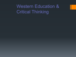 Western Education & Critical Thinking