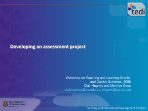 Developing an assessment project