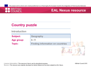 Country puzzle - EAL Nexus