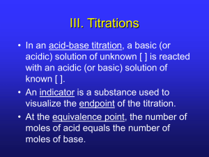 III. Titrations