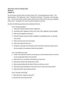 Short Story Unit Test Study Guide Michaels English 10 Our short