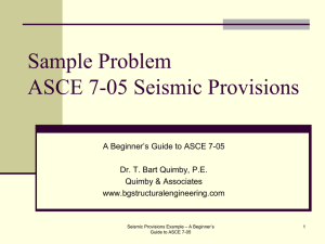 Sample Problem NEHRP Seismic Provisions