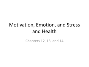 Motivation, Emotion, and Stress and Health