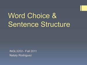 Word Choice & Sentence Structure