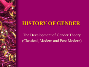 history of gender - College of Arts and Sciences