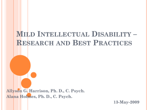 Mild Intellectual Disability * Research and Best Practices