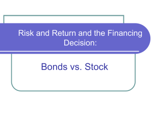Risk and Return and the Financing Decision: Bonds vs
