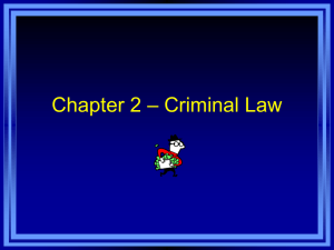 Chapter 2 * Criminal Law