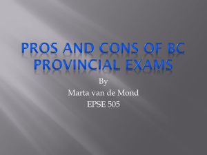 Pros and cons of BC provincial exams